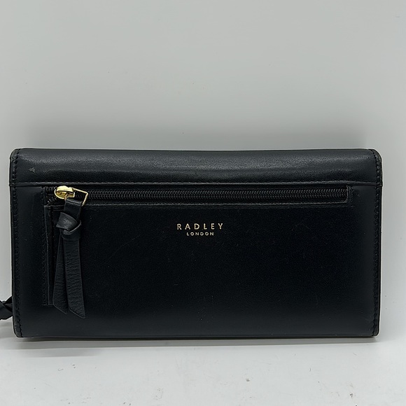 Radley London Super Cute Black Leather Slim Long Wallet Clutch Purse Bag 🌸🌸 - Picture 2 of 7